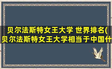 贝尔法斯特女王大学 世界排名(贝尔法斯特女王大学相当于中国什么水平)